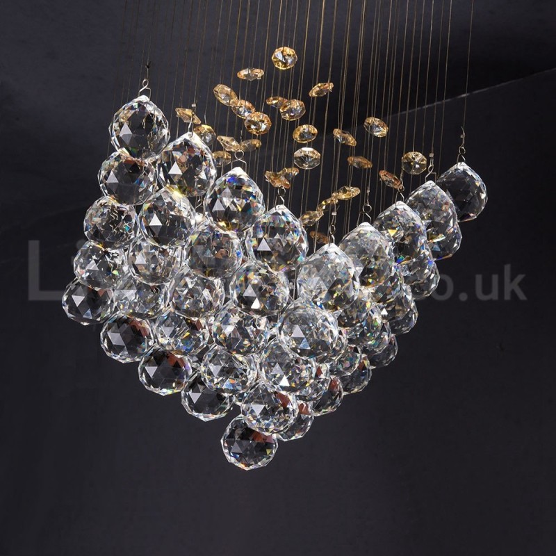 Lampadario da soffitto moderno in cristallo K9, 1 luce, LED integrato