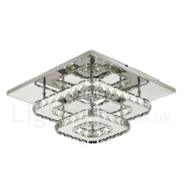 Plafoniera da soffitto quadrata in cristallo dimmerabile con telecomando