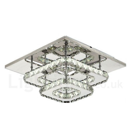 Plafoniera da soffitto quadrata in cristallo dimmerabile con telecomando