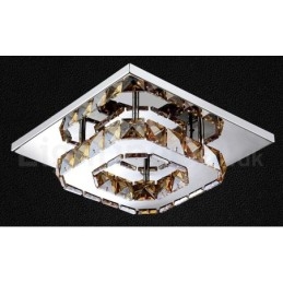 Plafoniera LED dimmerabile quadrata in cristallo a filo con telecomando