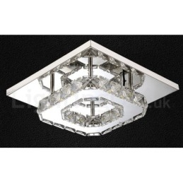 Plafoniera LED dimmerabile quadrata in cristallo a filo con telecomando