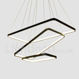 Lampada a sospensione LED dimmerabile con telecomando, 3 rettangoli, design moderno