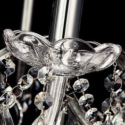 Lampadario classico di lusso a 6 luci in cristallo e vetro trasparente