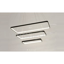 Lampada a sospensione LED dimmerabile con telecomando, 3 rettangoli, design moderno