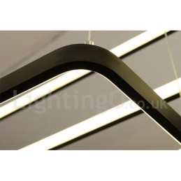 Lampada a sospensione LED dimmerabile con telecomando, 3 rettangoli, design moderno