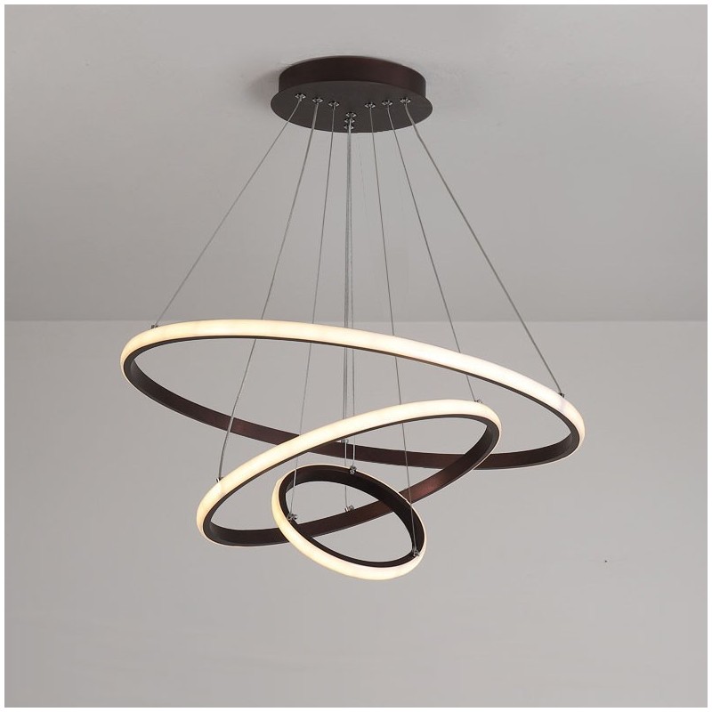 Lampada a sospensione LED dimmerabile Outside the Circles con telecomando, anelli moderni