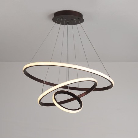 Lampada a sospensione LED dimmerabile Outside the Circles con telecomando, anelli moderni