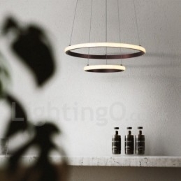 Lampada a sospensione LED dimmerabile Outside the Circles con telecomando, anelli moderni
