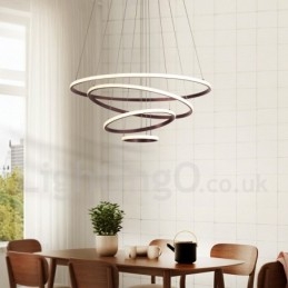 Lampada a sospensione LED dimmerabile Outside the Circles con telecomando, anelli moderni