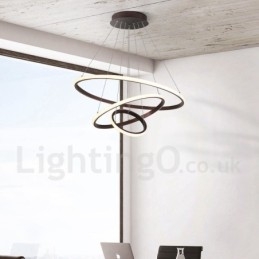 Lampada a sospensione LED dimmerabile Outside the Circles con telecomando, anelli moderni