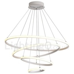 Lampada a sospensione LED dimmerabile Outside the Circles con telecomando, anelli moderni