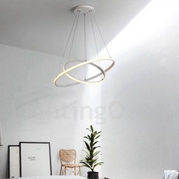 Lampada a sospensione LED dimmerabile Outside the Circles con telecomando, anelli moderni