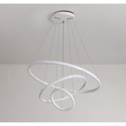 Lampada a sospensione LED dimmerabile Outside the Circles con telecomando, anelli moderni