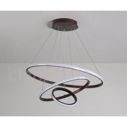 Lampada a sospensione LED dimmerabile Outside the Circles con telecomando, anelli moderni