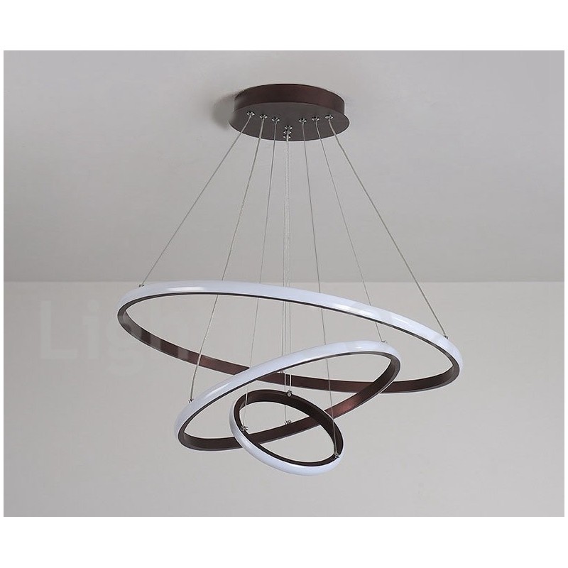 Lampada a sospensione LED dimmerabile Outside the Circles con telecomando, anelli moderni