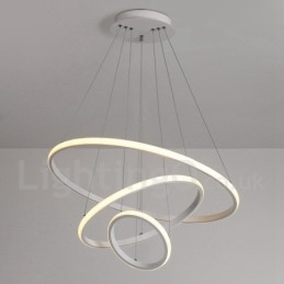 Lampada a sospensione LED dimmerabile Outside the Circles con telecomando, anelli moderni