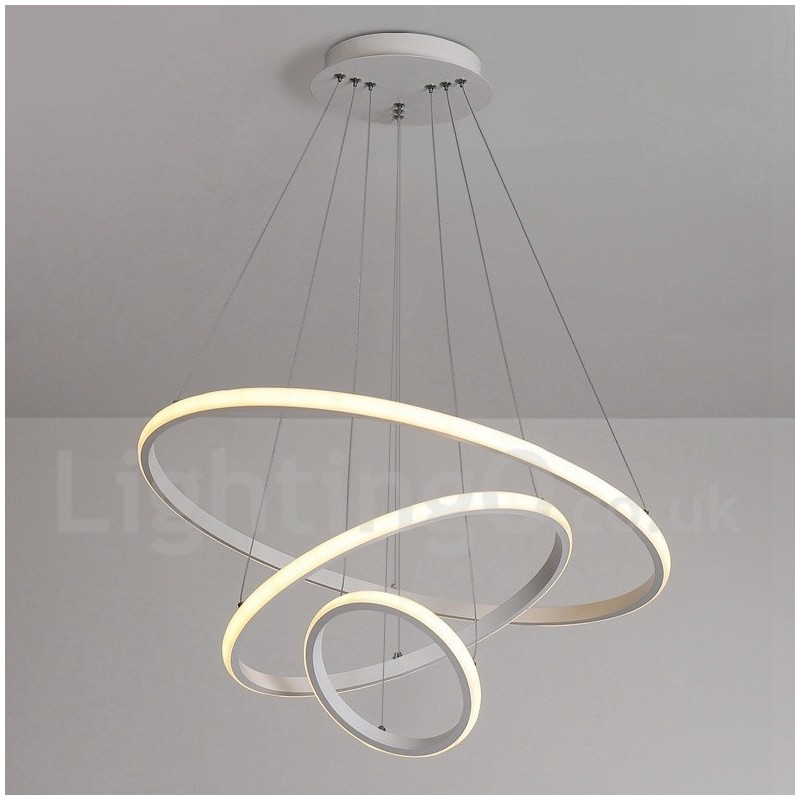 Lampada a sospensione LED dimmerabile Outside the Circles con telecomando, anelli moderni