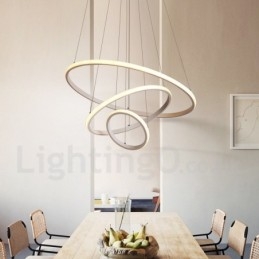 Lampada a sospensione LED dimmerabile Outside the Circles con telecomando, anelli moderni