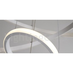 Lampada a sospensione LED dimmerabile Outside the Circles con telecomando, anelli moderni