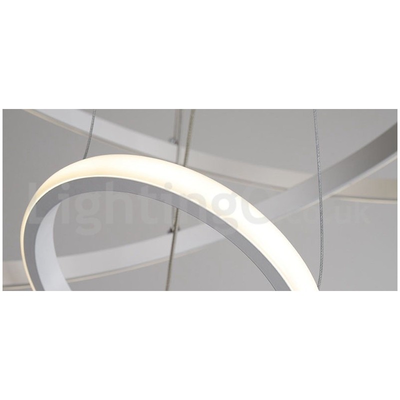 Lampada a sospensione LED dimmerabile Outside the Circles con telecomando, anelli moderni