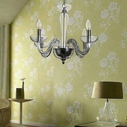 Lampadario in cristallo a 4 luci cromo con lampadine a candela