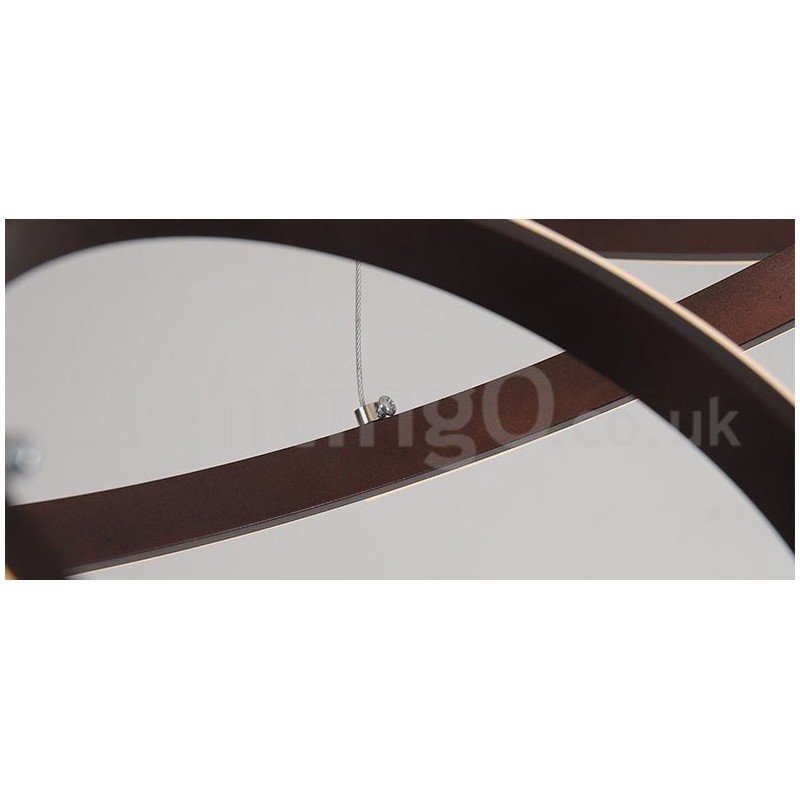 Lampada a sospensione LED dimmerabile Outside the Circles con telecomando, anelli moderni