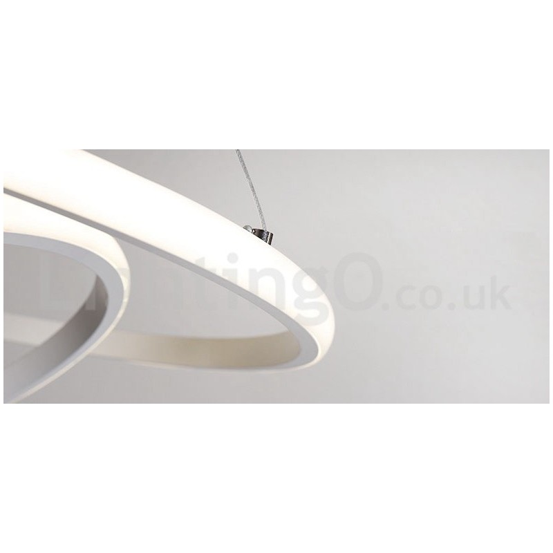 Lampada a sospensione LED dimmerabile Outside the Circles con telecomando, anelli moderni