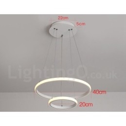 Lampada a sospensione LED dimmerabile Outside the Circles con telecomando, anelli moderni