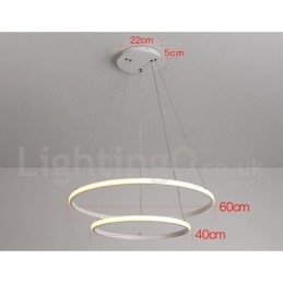 Lampada a sospensione LED dimmerabile Outside the Circles con telecomando, anelli moderni