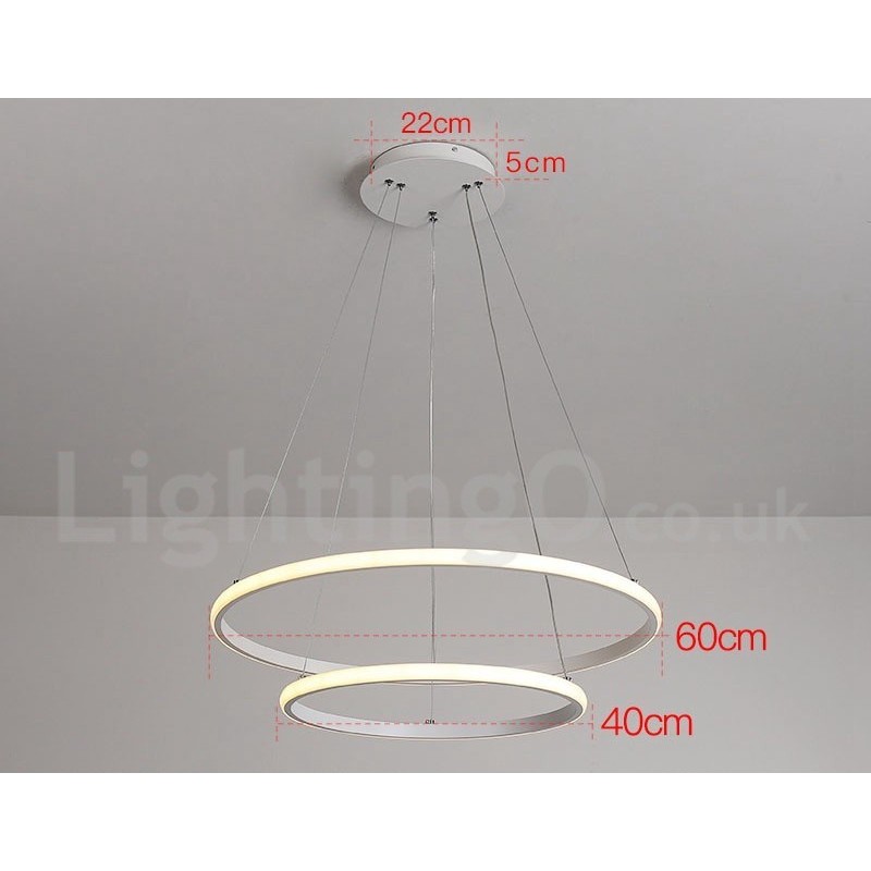Lampada a sospensione LED dimmerabile Outside the Circles con telecomando, anelli moderni
