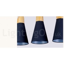 Lampada a sospensione in legno con paralume in acrilico, 1 luce o 3 luci