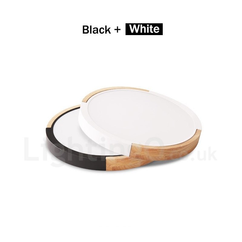 Plafoniera rotonda in legno multicolore ultra sottile con paralume in acrilico stile nordico