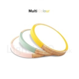 Plafoniera rotonda in legno multicolore ultra sottile con paralume in acrilico stile nordico