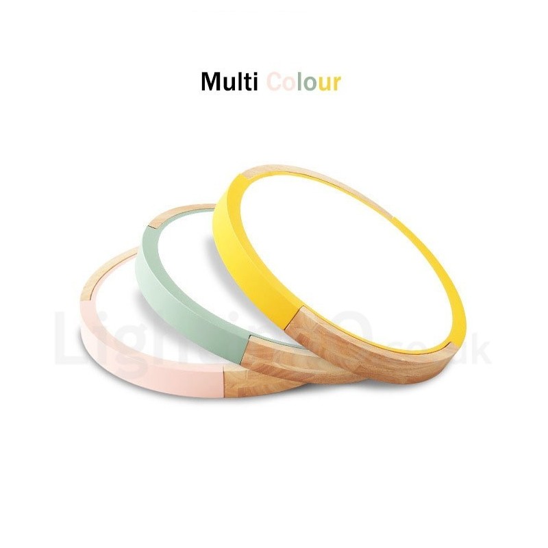 Plafoniera rotonda in legno multicolore ultra sottile con paralume in acrilico stile nordico