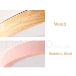 Plafoniera rotonda in legno multicolore ultra sottile con paralume in acrilico stile nordico