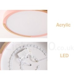 Plafoniera rotonda in legno multicolore ultra sottile con paralume in acrilico stile nordico