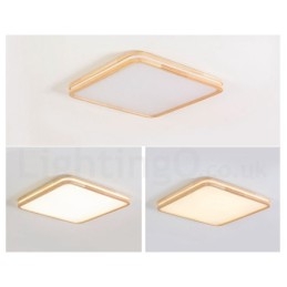 Plafoniera LED ultrasottile in legno massello e acrilico, stile nordico, rotonda