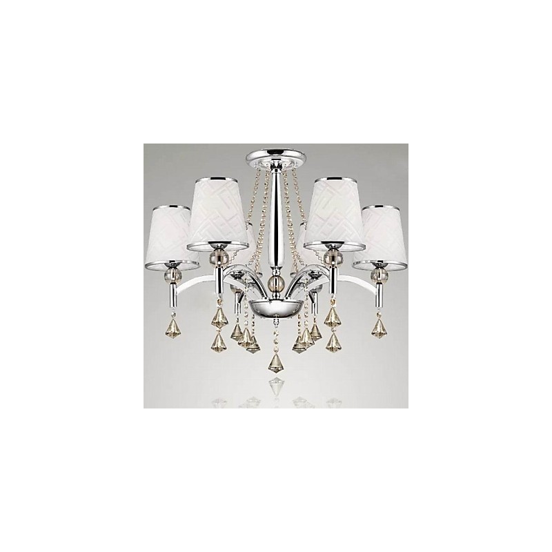 Lampadario moderno contemporaneo in cromo e cristallo