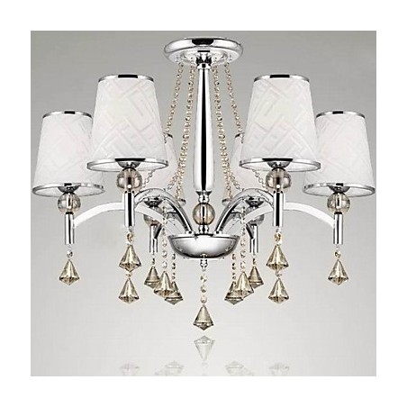 Lampadario moderno contemporaneo in cromo e cristallo