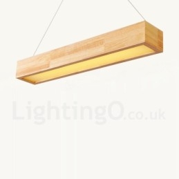 Lampada a sospensione moderna in legno con paralume in acrilico