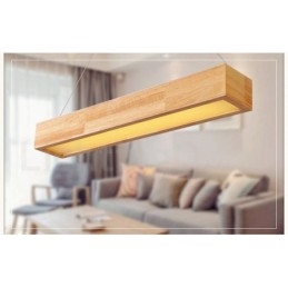 Lampada a sospensione moderna in legno con paralume in acrilico
