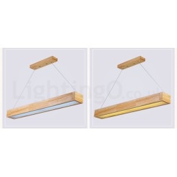 Lampada a sospensione moderna in legno con paralume in acrilico