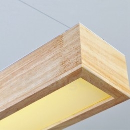Lampada a sospensione moderna in legno con paralume in acrilico