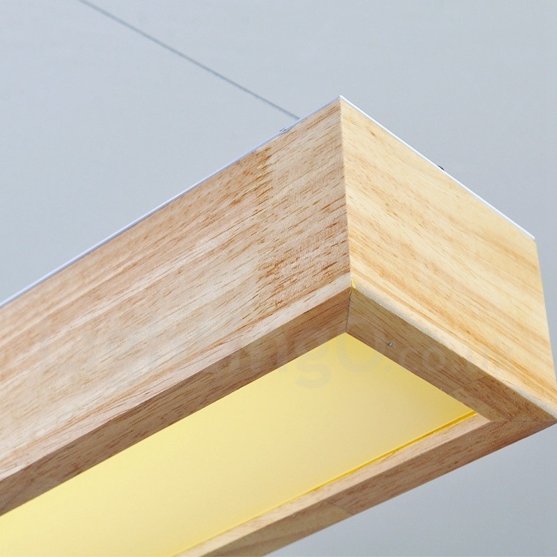 Lampada a sospensione moderna in legno con paralume in acrilico