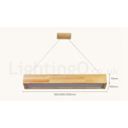 Lampada a sospensione moderna in legno con paralume in acrilico