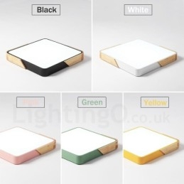 Plafoniera LED quadrata in legno e acrilico, ultra sottile, dimmerabile, 40 x 40 cm / 50 x 50 cm
