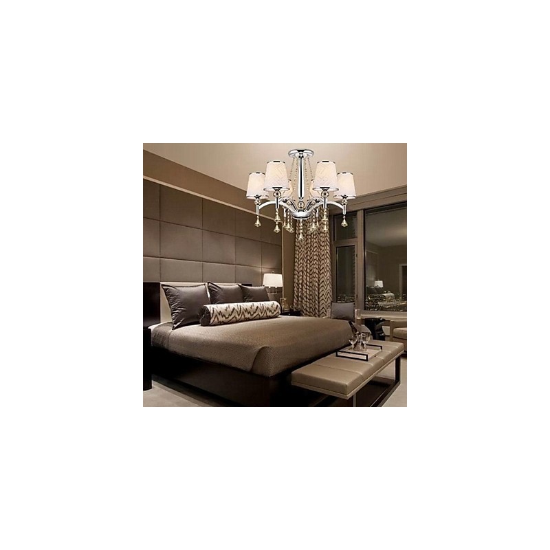 Lampadario moderno contemporaneo in cromo e cristallo