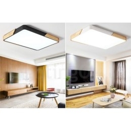 Plafoniera rettangolare LED dimmerabile in legno e acrilico, ultrasottile, stile nordico