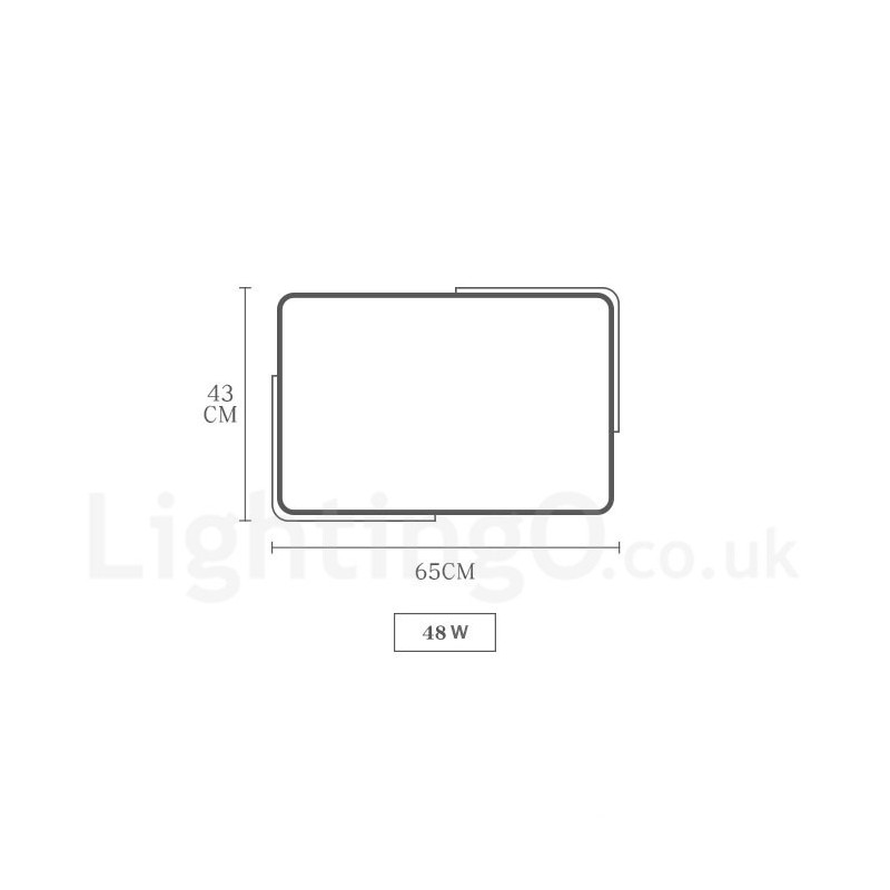 Plafoniera rettangolare LED dimmerabile in legno e acrilico, ultrasottile, stile nordico