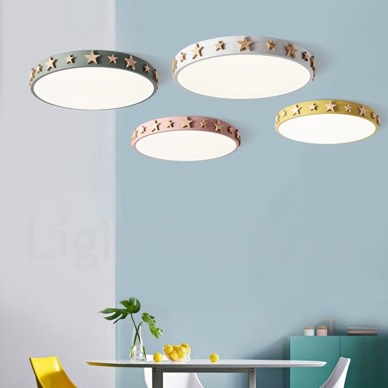 Plafoniera circolare in legno multicolore ultra sottile dimmerabile con paralume in acrilico stile nordico
